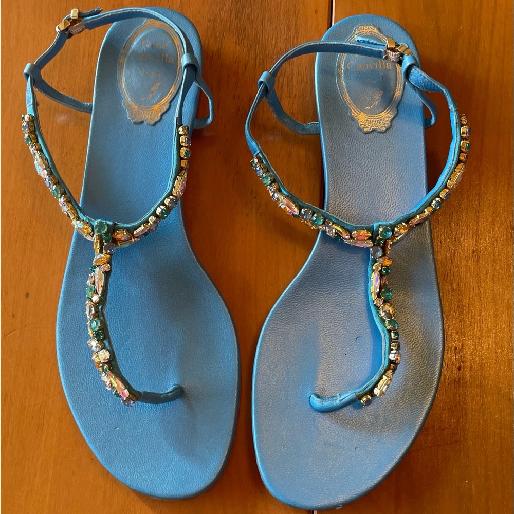 Rene Caovilla Crystal Thong Sandals - Picture 9 of 14